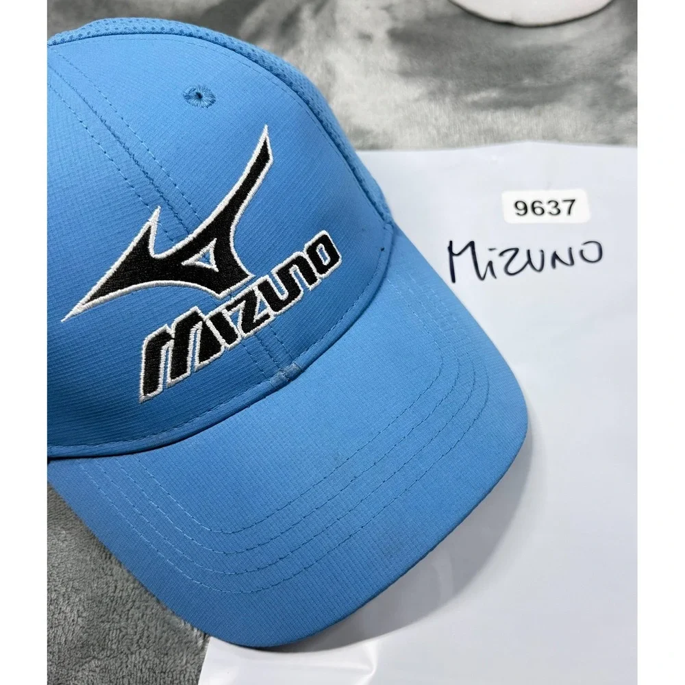 Mizuno Golf Hat Mens S/M Blue Mesh Back Snapback Performance Wear
